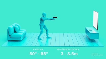 This guide is displayed every time you boot up the system and gives you an idea of the optimal distance to stand away from your TV