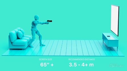 This guide is displayed every time you boot up the system and gives you an idea of the optimal distance to stand away from your TV